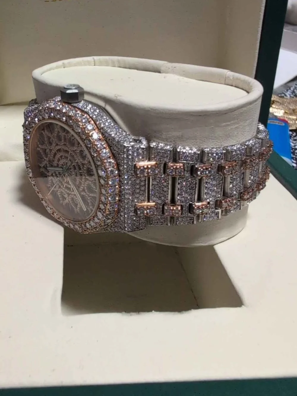 Audemars Piguet Silver & Rose Gold Diamond-Set Women's Watch
